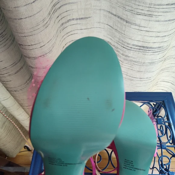 Betsey Johnson Hot Pink Tulle Bow Slingback Heels peep toe - Picture 10 of 16